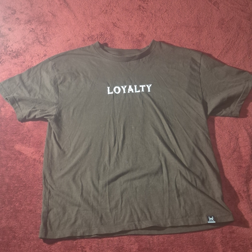WXYZ “Loyalty” Embroidered Brown Tee – Minimalist Statement Shirt - Picture 4 of 6